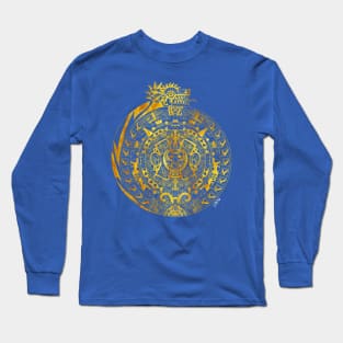 the quetzalcoatl codex in aztec pattern ecopop Long Sleeve T-Shirt